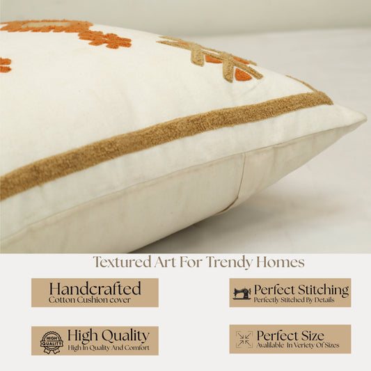Premium Cushion Cover | Handmade with Intricate Embroidered Cushion Cover with Hidden Zipper
