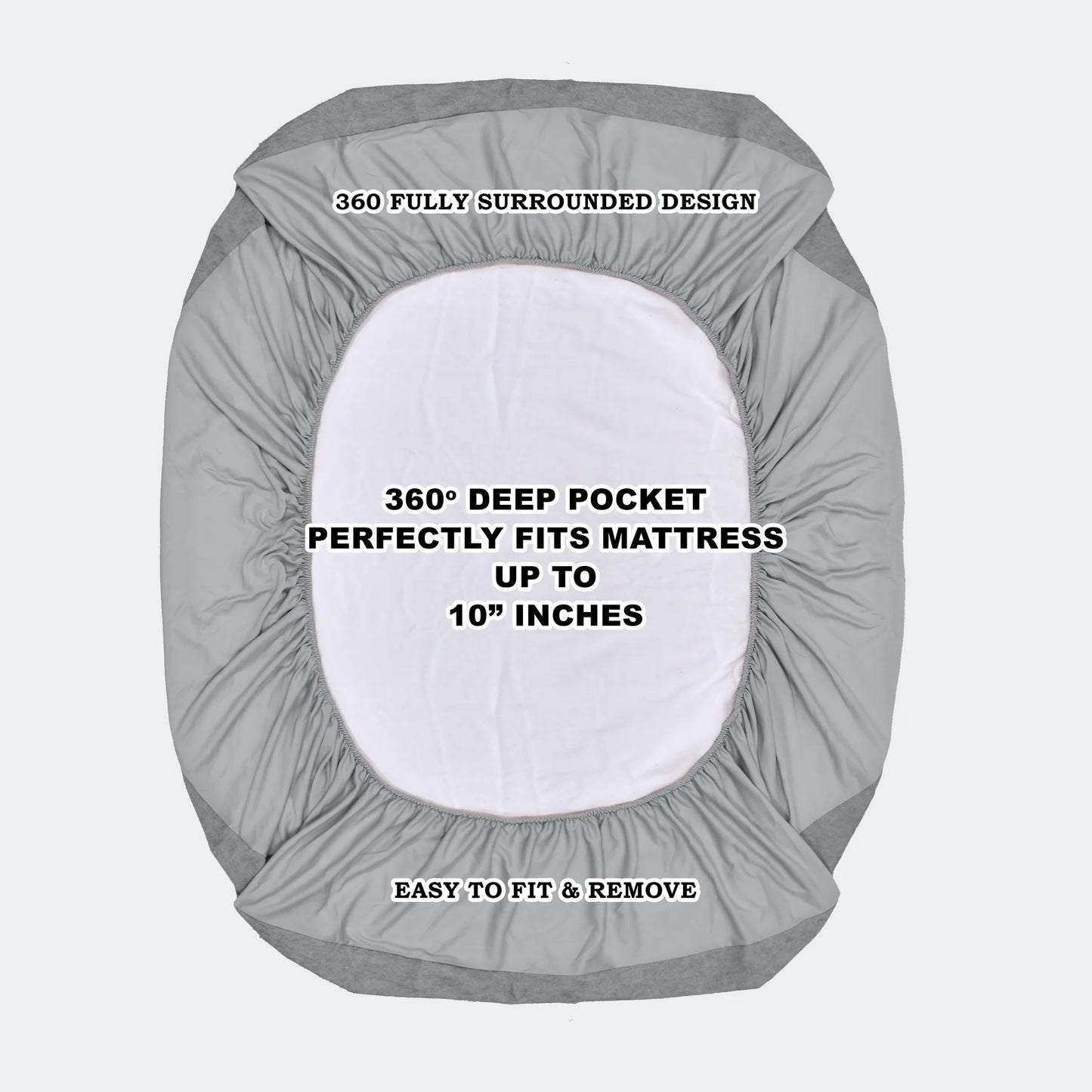 HeavenBirds Waterproof Mattress Protector | King Size 78"x72" | Grey| Cotton Terry | Machine Washable