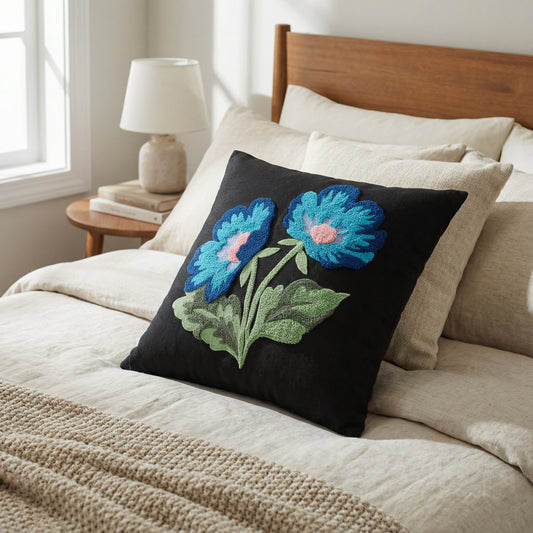 Premium Cushion Cover | Handmade with Intricate Embroidered Cushion Cover with Hidden Zipper