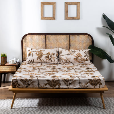 100% Cotton Bedsheet  King Size , Fitted Bedsheet (1B + 2P)