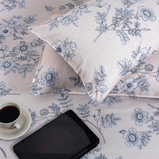 100% Cotton Bedsheet  King Size , Fitted Bedsheet (1B + 2P)