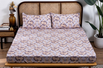 100% Cotton Bedsheet  King Size , Fitted Bedsheet (1B + 2P)