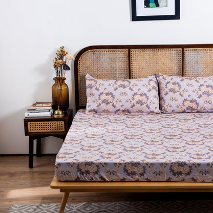 100% Cotton Bedsheet  King Size , Fitted Bedsheet (1B + 2P)