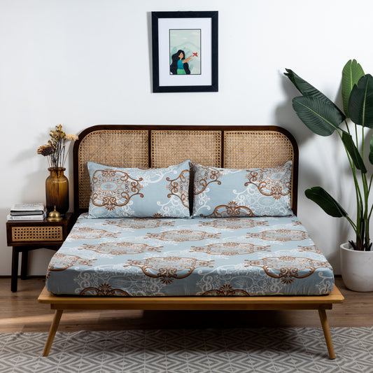 Bedsheet100% Cotton Bedsheet  King Size , Fitted Bedsheet (1B + 2P)