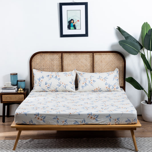 100% Cotton Bedsheet  King Size , Fitted Bedsheet (1B + 2P)