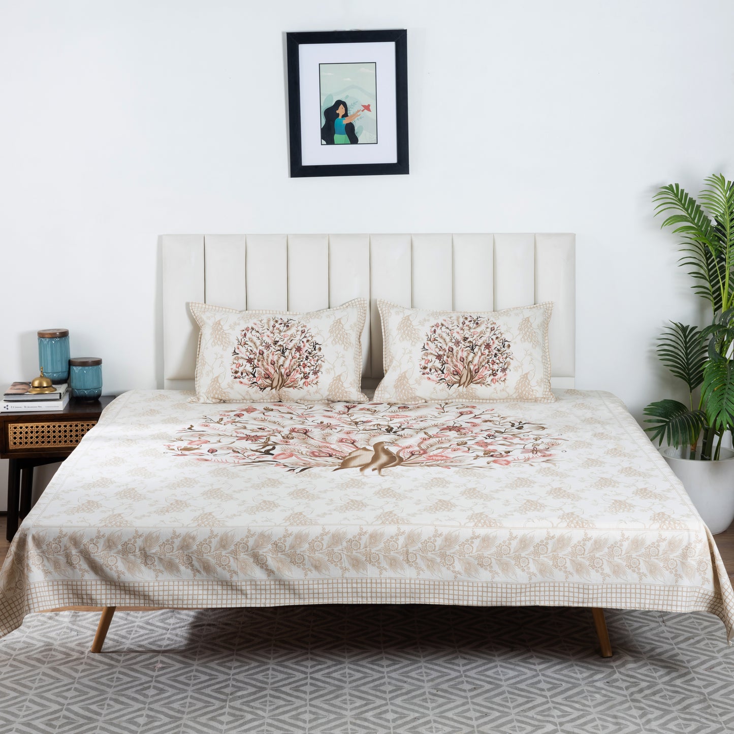 100% Cotton King Size Flat Bedsheet (1B + 2P)