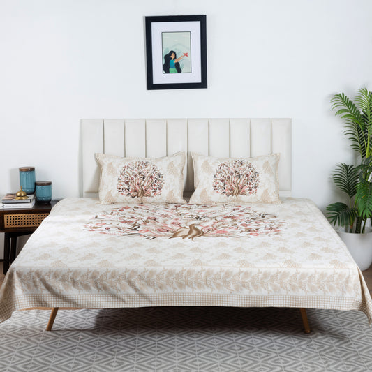 100% Cotton King Size Flat Bedsheet (1B + 2P)