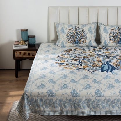 100% Cotton King Size Flat Bedsheet (1B + 2P)