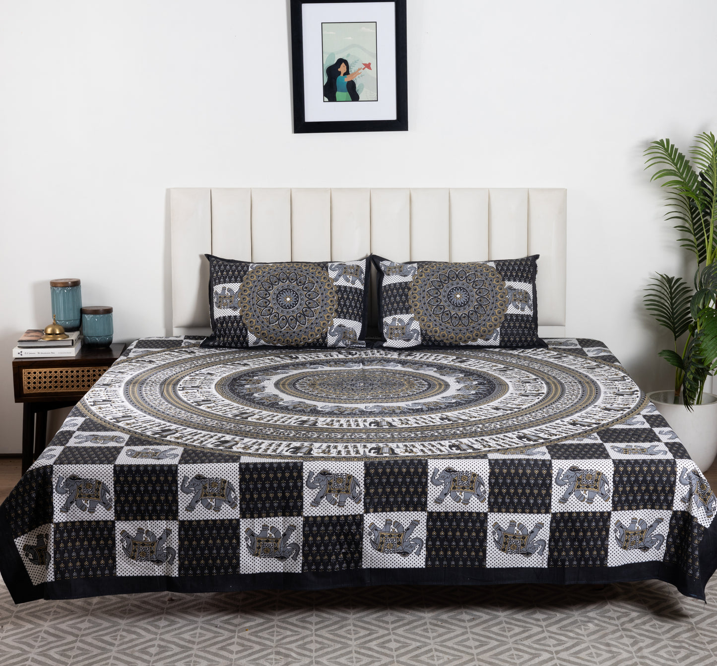 100% Cotton King Size Flat Bedsheet (1B + 2P)