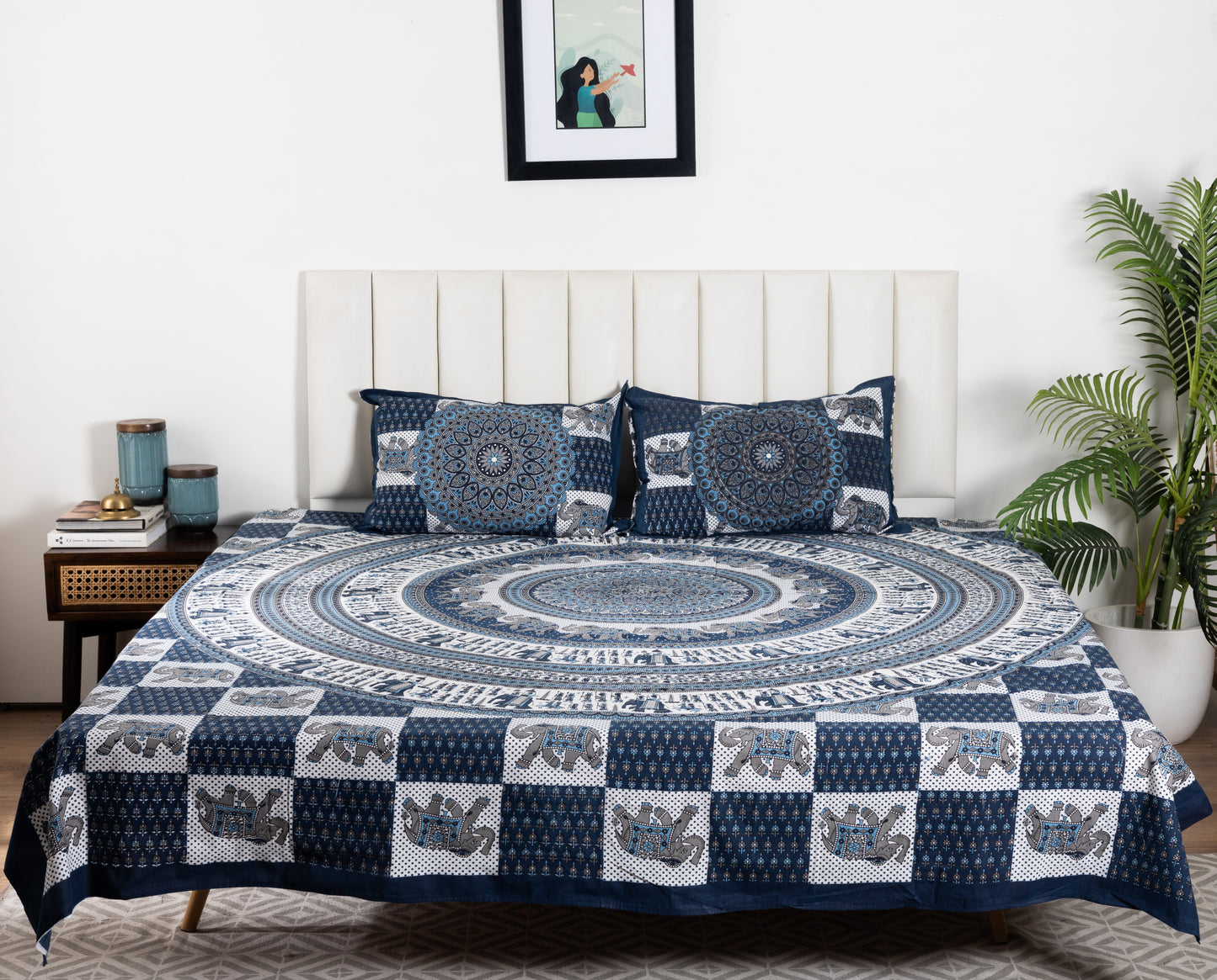 100% Cotton King Size Flat Bedsheet (1B + 2P)