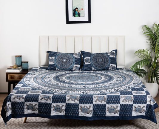 100% Cotton King Size Flat Bedsheet (1B + 2P)