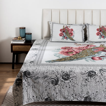 100% Cotton King Size Flat Bedsheet (1B + 2P)