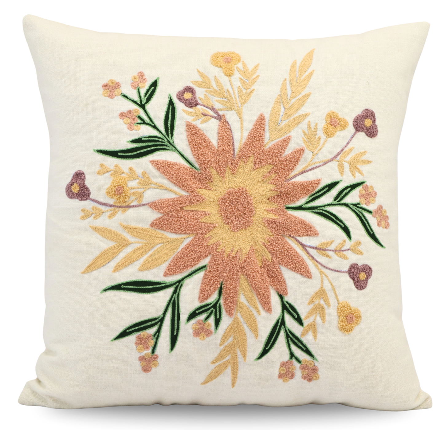 Premium Cushion Cover  | Handmade with Intricate Embroidered Cushion Cover with Hidden Zipper