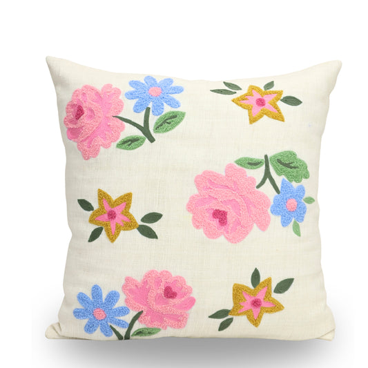 Premium Cushion Cover  | Handmade with Intricate Embroidered Cushion Cover with Hidden Zipper