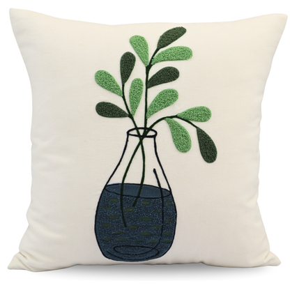 Premium Cushion Cover  | Handmade with Intricate Embroidered Cushion Cover with Hidden Zipper