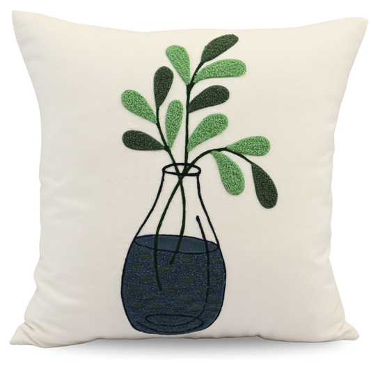 Premium Cushion Cover  | Handmade with Intricate Embroidered Cushion Cover with Hidden Zipper