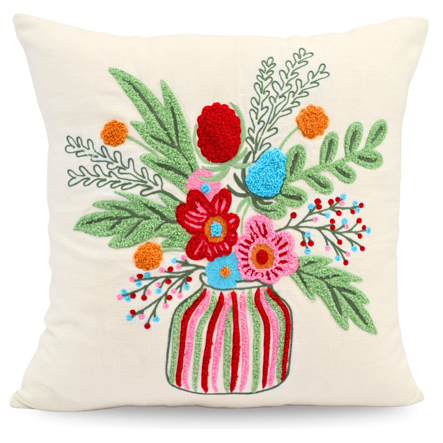 Premium Cushion Cover  | Handmade with Intricate Embroidered Cushion Cover with Hidden Zipper