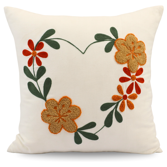 Premium Cushion Cover  | Handmade with Intricate Embroidered Cushion Cover with Hidden Zipper