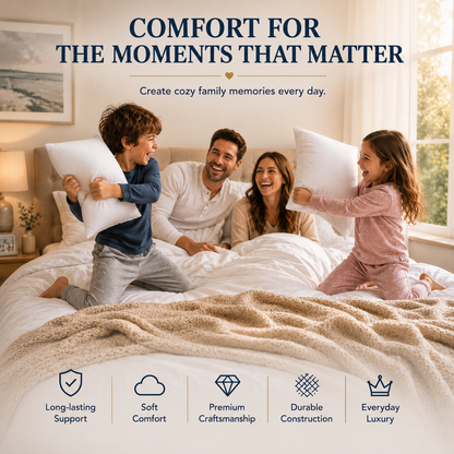 Heavenbirds 16x16 Pillow Inserts Set of 5 – Premium Soft Throw Pillow Inserts for Couch, Sofa, Bed & Decorative Cushion Covers | Machine Washable White Cushion Fillers