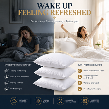 Heavenbirds 16x16 Pillow Inserts Set of 3 – Premium Soft Throw Pillow Inserts for Couch, Sofa, Bed & Decorative Cushion Covers | Machine Washable White Cushion Fillers