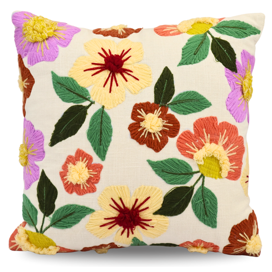 Premium Cushion Cover  | Handmade with Intricate Embroidered Cushion Cover with Hidden Zipper
