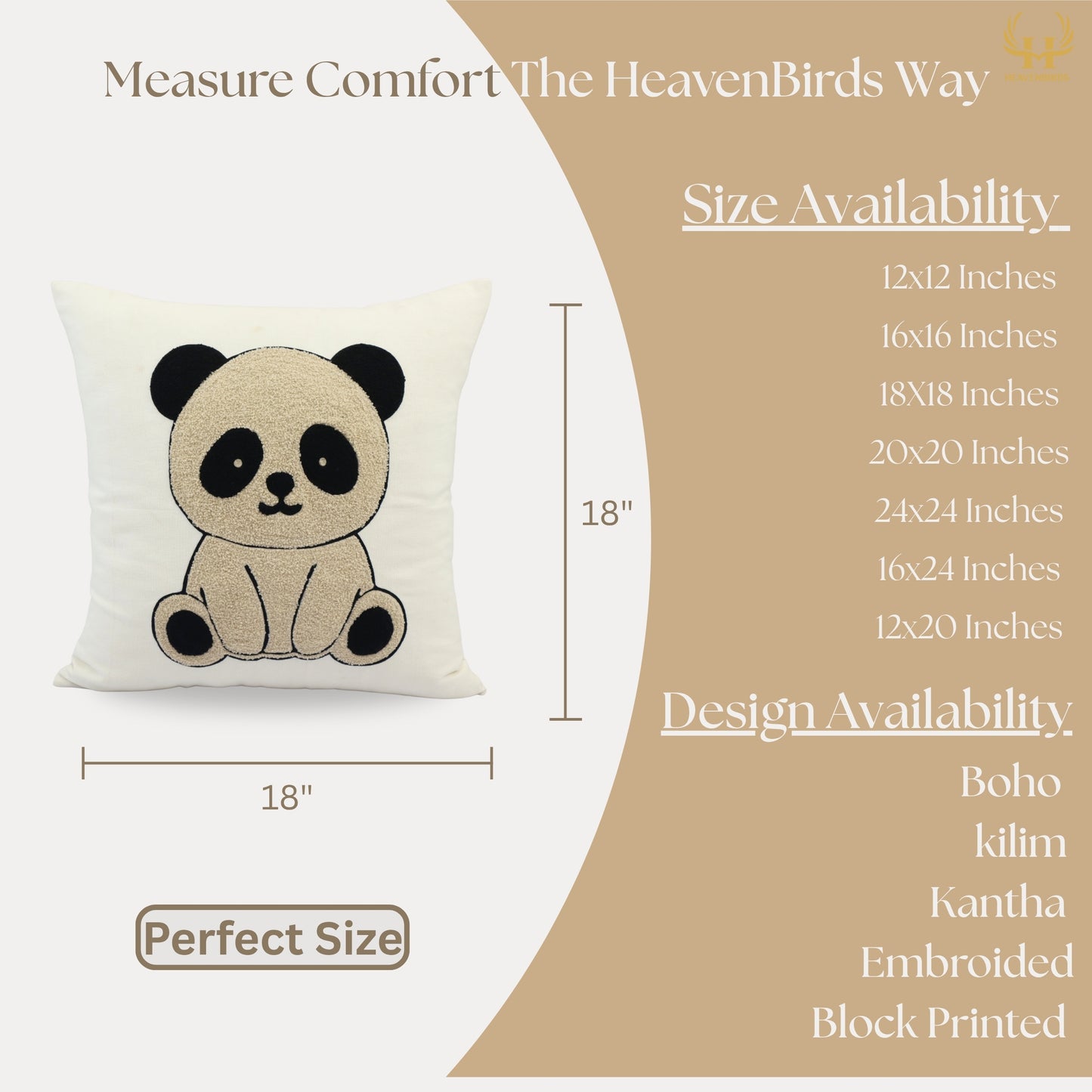 Premium Cushion Cover  | Handmade with Intricate Embroidered Cushion Cover with Hidden Zipper