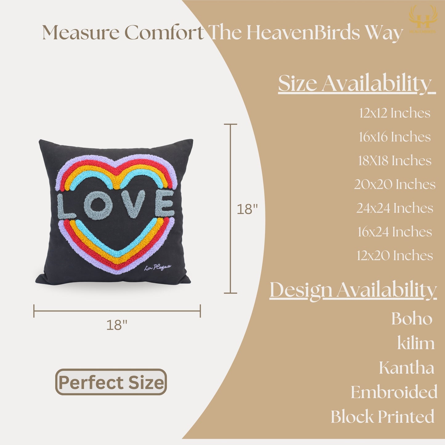 Premium Cushion Cover  | Handmade with Intricate Embroidered Cushion Cover with Hidden Zipper