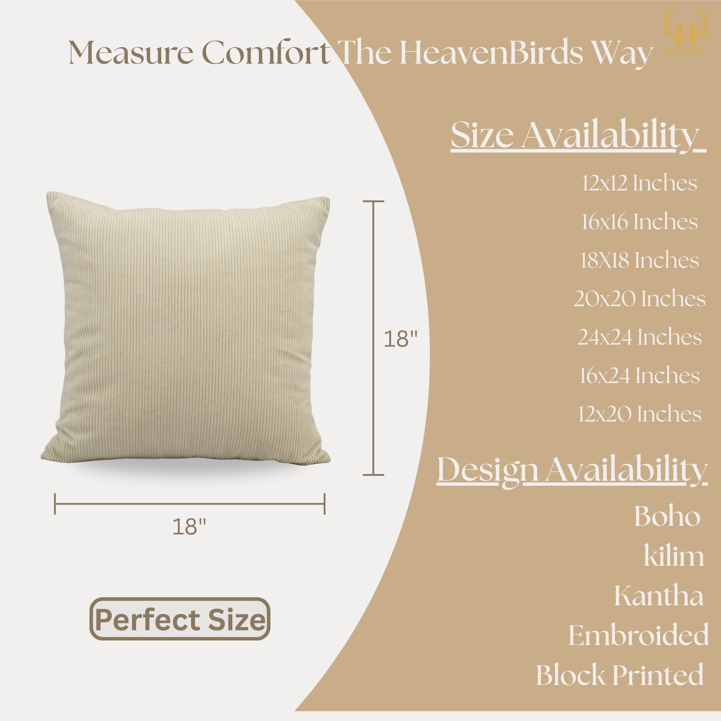 Premium Cushion Cover  | Handmade with Intricate Embroidered Cushion Cover with Hidden Zipper