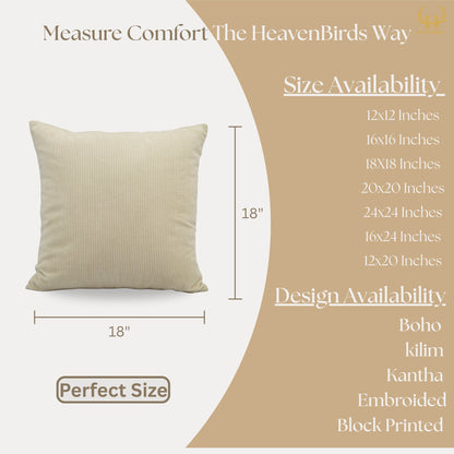 Premium Cushion Cover  | Handmade with Intricate Embroidered Cushion Cover with Hidden Zipper