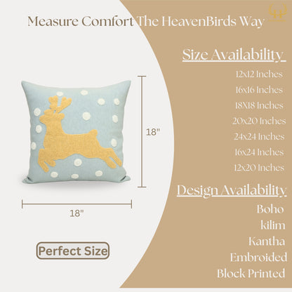 Premium Cushion Cover  | Handmade with Intricate Embroidered Cushion Cover with Hidden Zipper