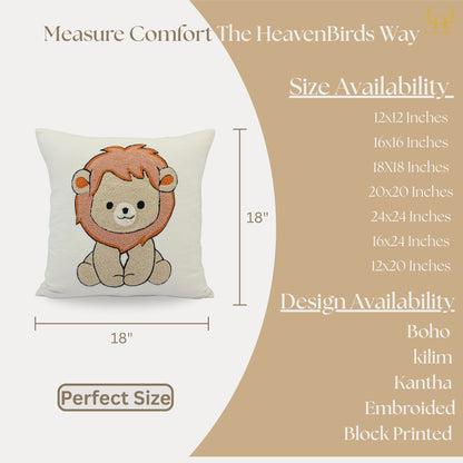 Premium Cushion Cover  | Handmade with Intricate Embroidered Cushion Cover with Hidden Zipper