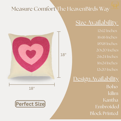 Premium Cushion Cover  | Handmade with Intricate Embroidered Cushion Cover with Hidden Zipper