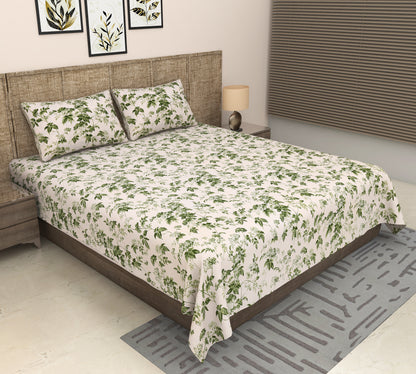 Heavenbirds 300 TC Premium Cotton Bedsheet with 2 Pillow Covers | Ultra Soft & Color Fade Resistant (Copy)