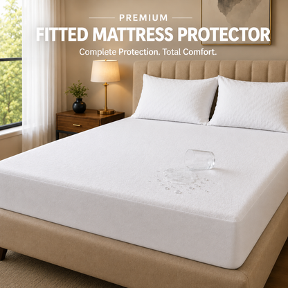 HeavenBirds Waterproof Mattress Protector | King Size 78"x72" | White | Cotton Terry | Machine Washable
