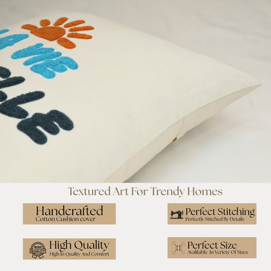Premium Cushion Cover  | Handmade with Intricate Embroidered Cushion Cover with Hidden Zipper