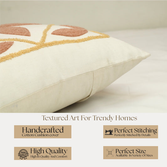 Premium Cushion Cover  | Handmade with Intricate Embroidered Cushion Cover with Hidden Zipper