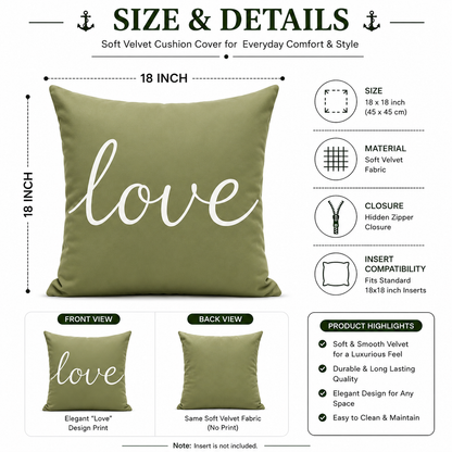 HeavenBirds Sage Green Botanical Cushion Cover Set | Floral, Palm Leaf, Bicycle & Love Print Decorative Throw Pillow Covers | Modern Farmhouse Home Decor