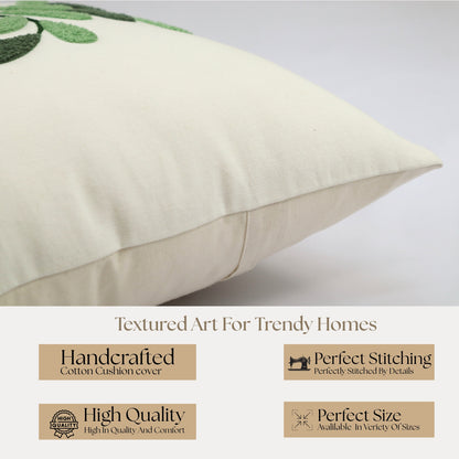 Premium Cushion Cover  | Handmade with Intricate Embroidered Cushion Cover with Hidden Zipper