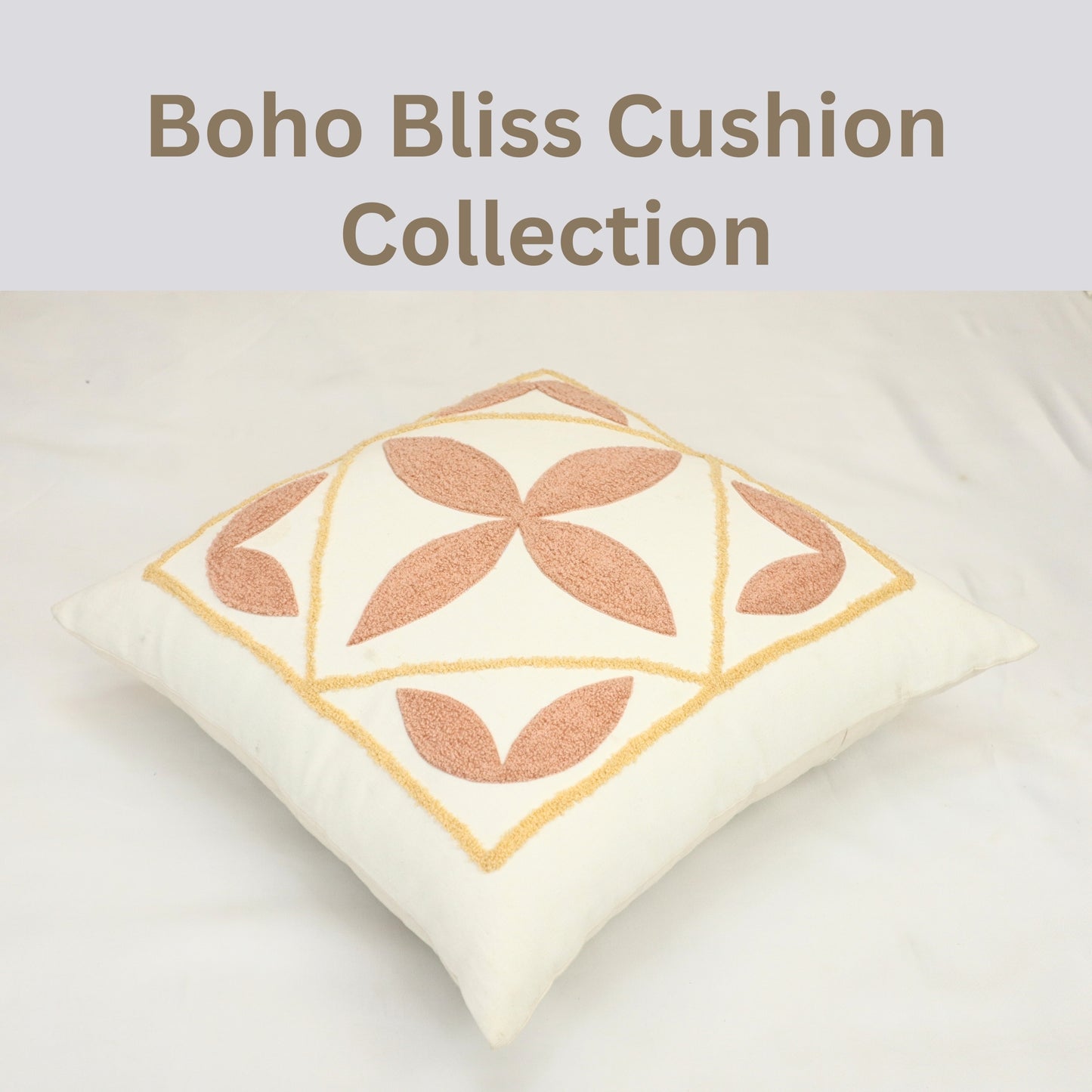 Premium Cushion Cover  | Handmade with Intricate Embroidered Cushion Cover with Hidden Zipper