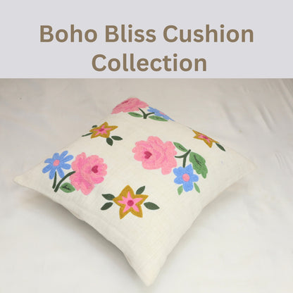 Premium Cushion Cover  | Handmade with Intricate Embroidered Cushion Cover with Hidden Zipper