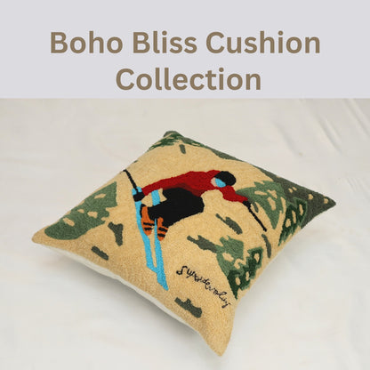 Premium Cushion Cover  | Handmade with Intricate Embroidered Cushion Cover with Hidden Zipper