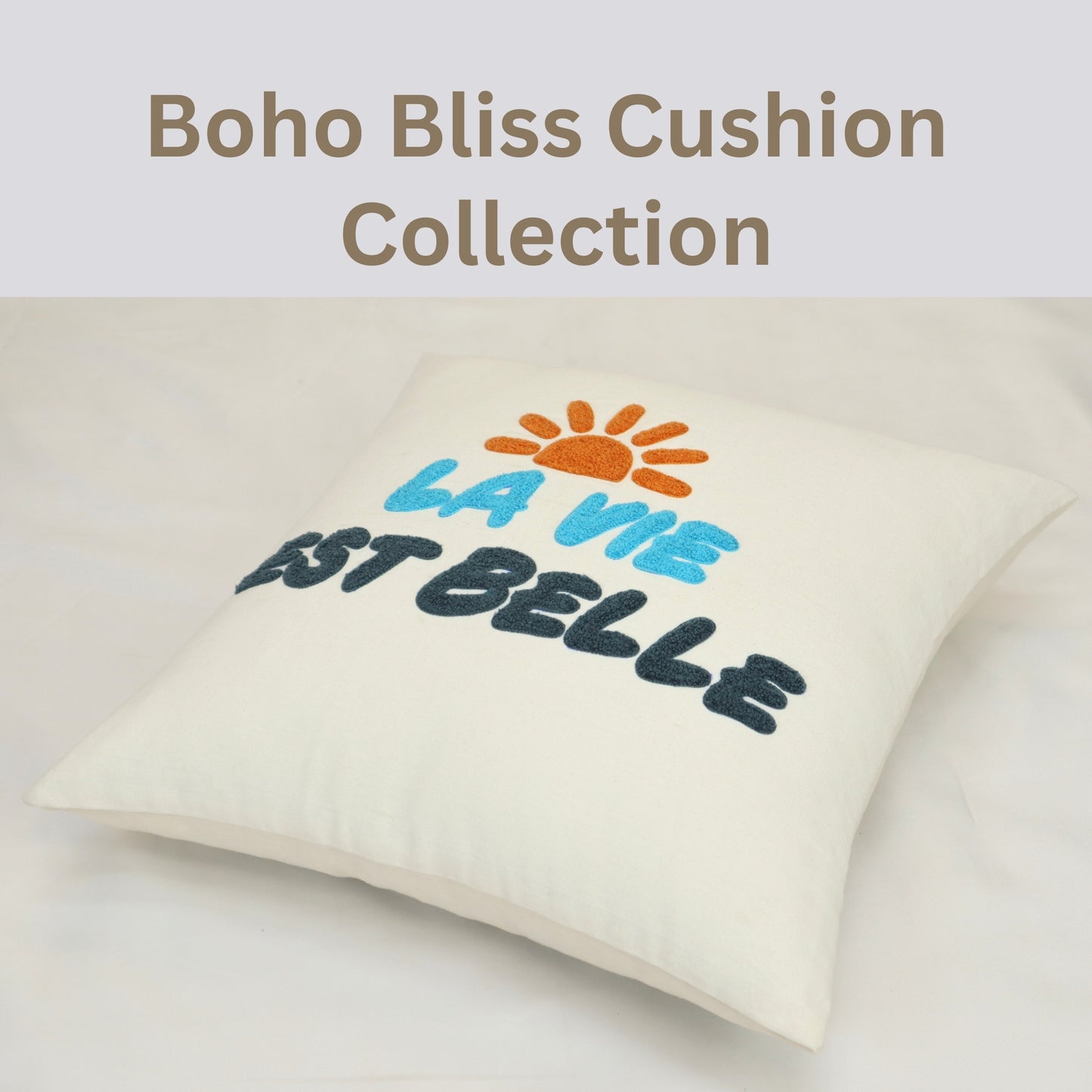 Premium Cushion Cover  | Handmade with Intricate Embroidered Cushion Cover with Hidden Zipper