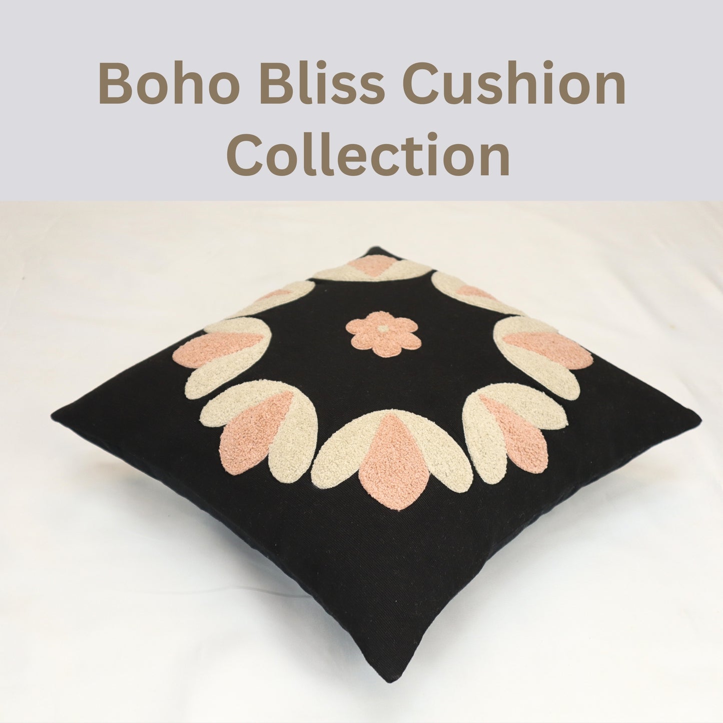 Premium Cushion Cover  | Handmade with Intricate Embroidered Cushion Cover with Hidden Zipper