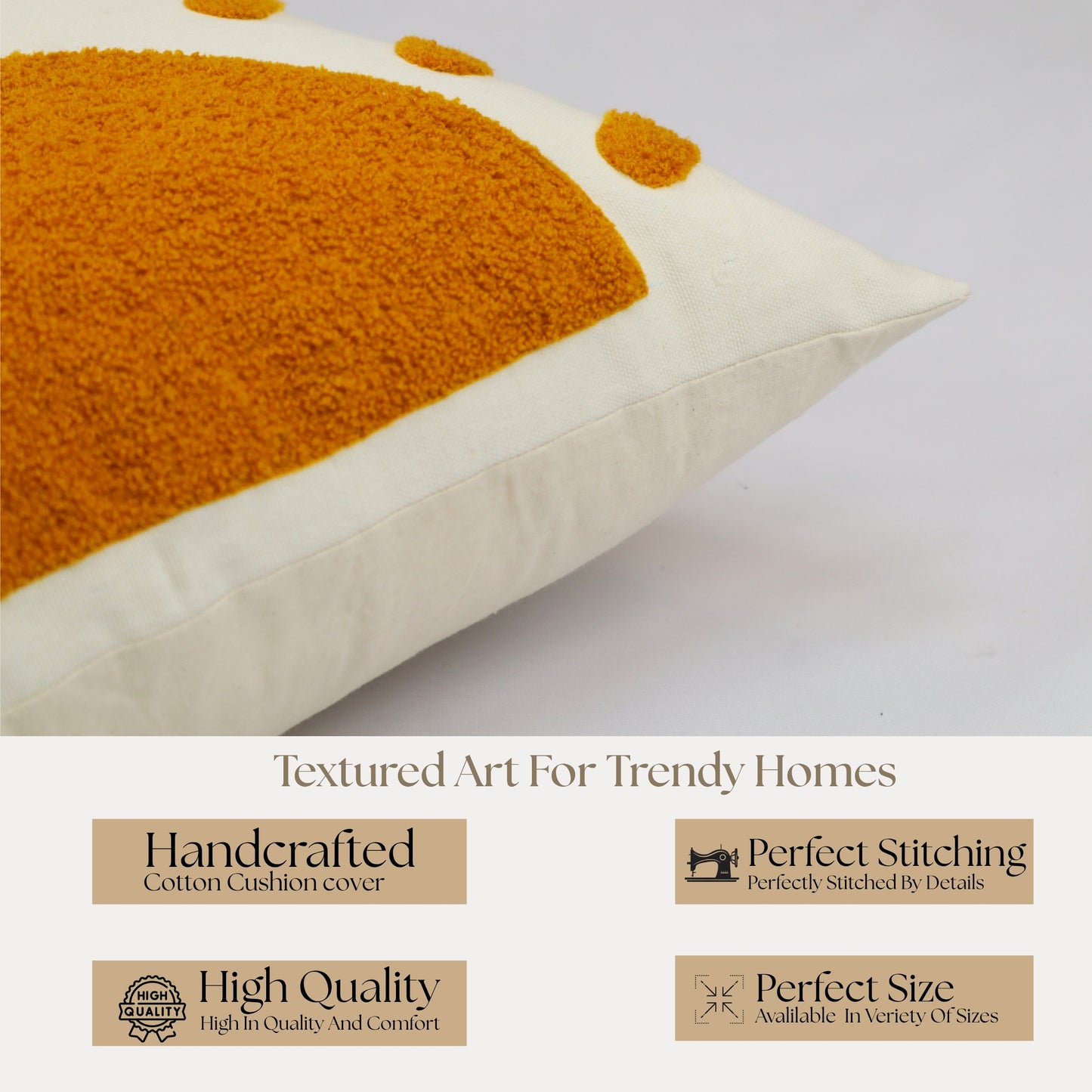 Premium Cushion Cover  | Handmade with Intricate Embroidered Cushion Cover with Hidden Zipper