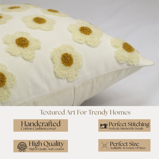 Premium Cushion Cover  | Handmade with Intricate Embroidered Cushion Cover with Hidden Zipper