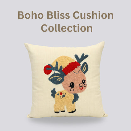 Premium Cushion Cover  | Handmade with Intricate Embroidered Cushion Cover with Hidden Zipper