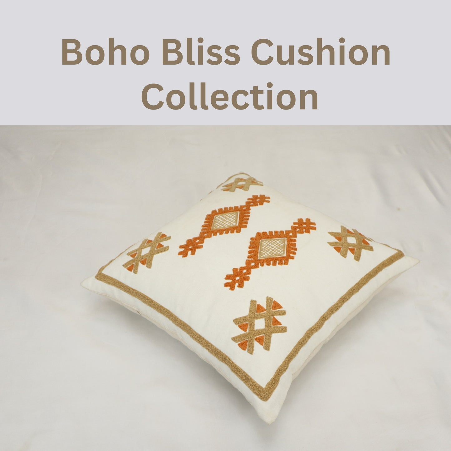 Premium Cushion Cover  | Handmade with Intricate Embroidered Cushion Cover with Hidden Zipper