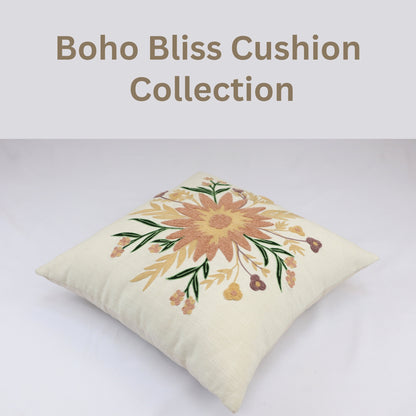 Premium Cushion Cover  | Handmade with Intricate Embroidered Cushion Cover with Hidden Zipper