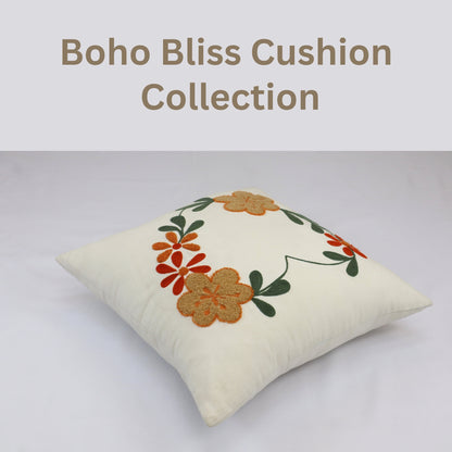Premium Cushion Cover  | Handmade with Intricate Embroidered Cushion Cover with Hidden Zipper