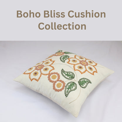 Premium Cushion Cover  | Handmade with Intricate Embroidered Cushion Cover with Hidden Zipper